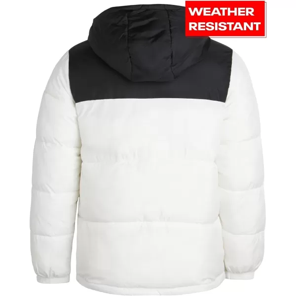 imageReebok Mens Winter Jacket  Heavyweight Quilted Puffer Parka Coat  Weather Resistant Windbreaker Ski Jacket for Men 820BlackWhite