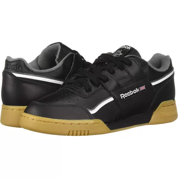 imageReebok Mens Workout Plus SneakerBlackWhiteAlloy