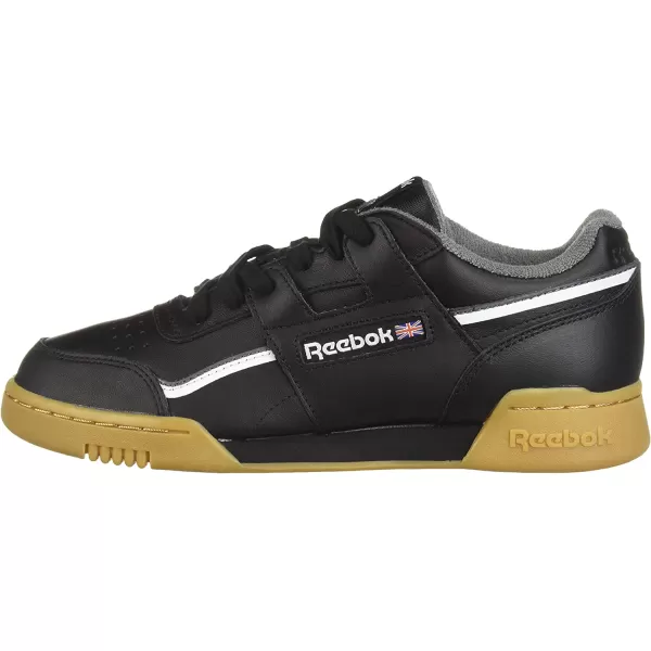 imageReebok Mens Workout Plus SneakerBlackWhiteAlloy