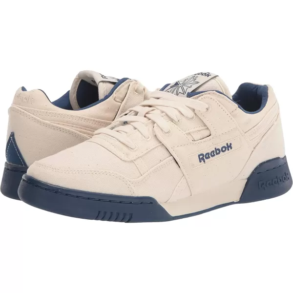 imageReebok Mens Workout Plus SneakerChalkBatik BlueSandy Tote