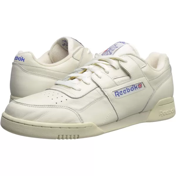 imageReebok Mens Workout Plus SneakerChalkPaper WhiteRoyal