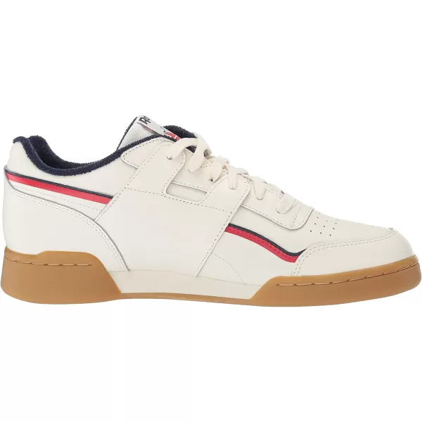 imageReebok Mens Workout Plus SneakerClassic WhiteCollegiate NavyPrimal Red