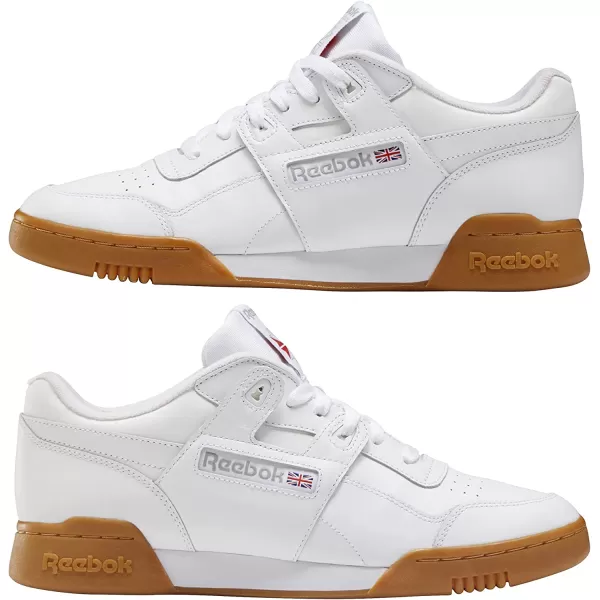 imageReebok Mens Workout Plus SneakerWhiteCarbonClassic Red