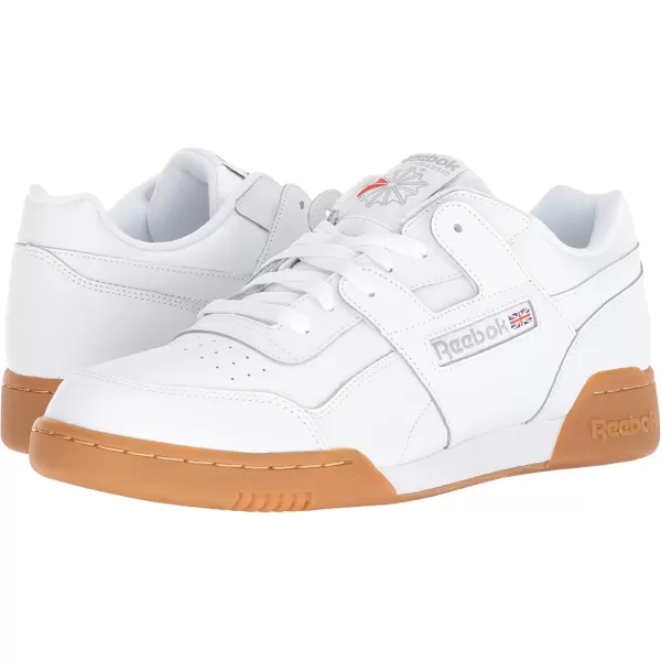 imageReebok Mens Workout Plus SneakerWhiteCarbonClassic Red
