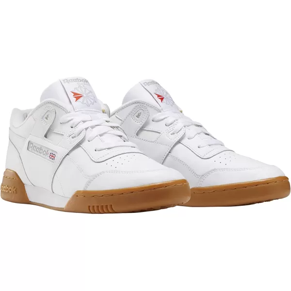 imageReebok Mens Workout Plus SneakerWhiteCarbonClassic Red