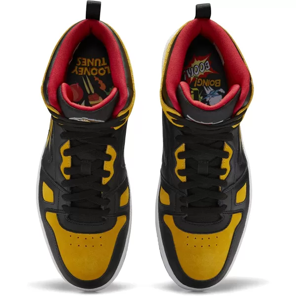 imageReebok Mens and Womens Resonator Mid Basketball Shoes Looney Tunes BlackMarigoldVector Red