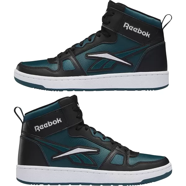 imageReebok Mens and Womens Resonator Mid Basketball Shoes in Black Midnight Pine and White