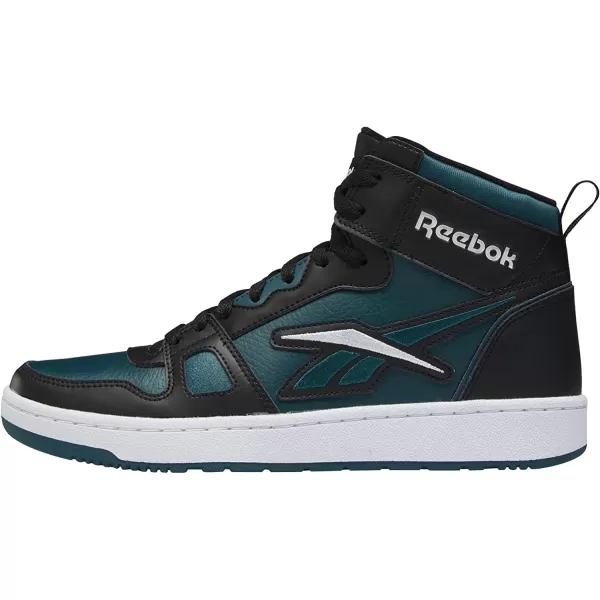 imageReebok Mens and Womens Resonator Mid Basketball Shoes in Black Midnight Pine and White