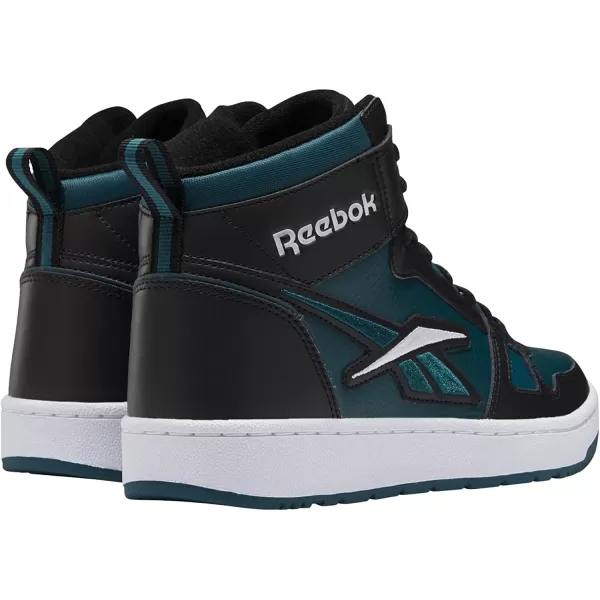 imageReebok Mens and Womens Resonator Mid Basketball Shoes in Black Midnight Pine and White