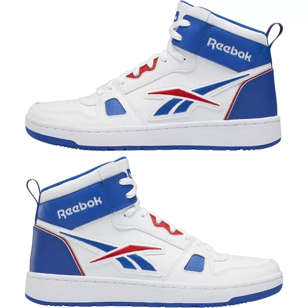 imageReebok Mens and Womens Resonator Mid Basketball Shoes in White Vector Blue and Vector Red