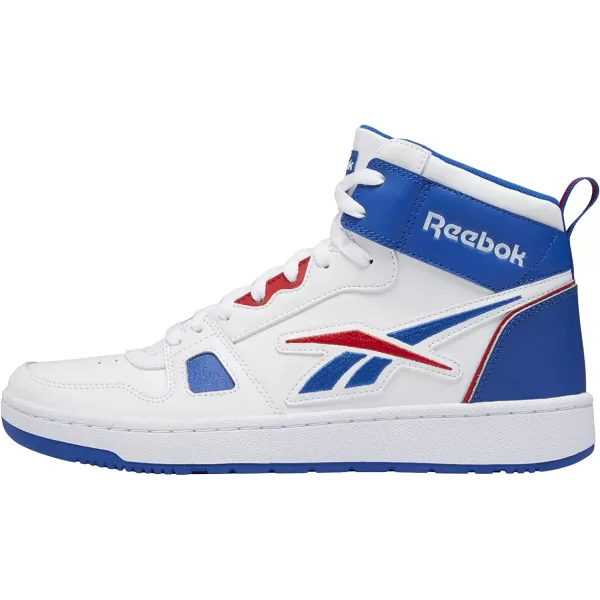 imageReebok Mens and Womens Resonator Mid Basketball Shoes in White Vector Blue and Vector Red