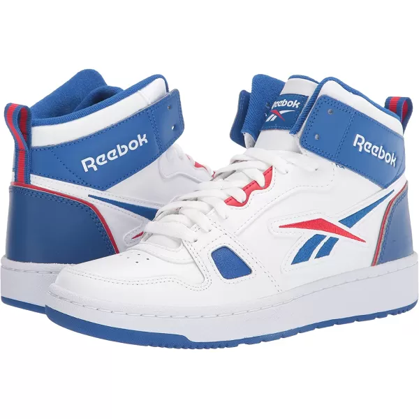 imageReebok Mens and Womens Resonator Mid Basketball Shoes in White Vector Blue and Vector Red