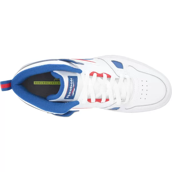 imageReebok Mens and Womens Resonator Mid Basketball Shoes in White Vector Blue and Vector Red