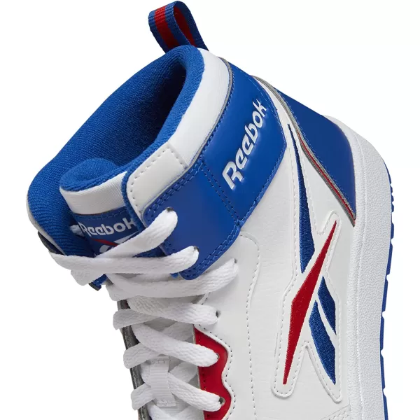 imageReebok Mens and Womens Resonator Mid Basketball Shoes in White Vector Blue and Vector Red