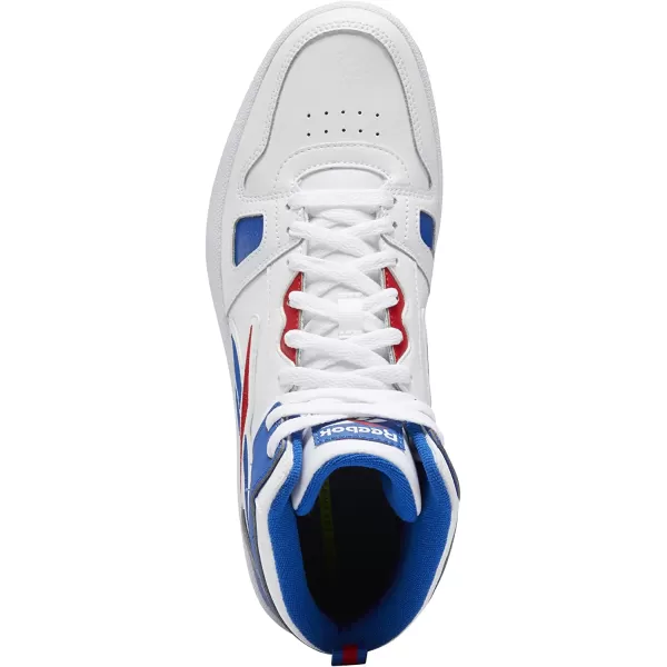 imageReebok Mens and Womens Resonator Mid Basketball Shoes in White Vector Blue and Vector Red