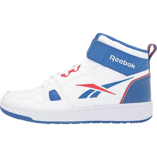 imageReebok Mens and Womens Resonator Mid Basketball Shoes in White Vector Blue and Vector Red