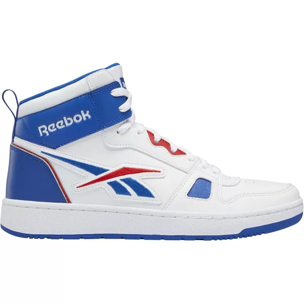 imageReebok Mens and Womens Resonator Mid Basketball Shoes in White Vector Blue and Vector Red