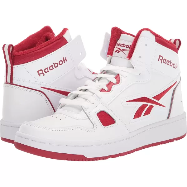 imageReebok Mens and Womens Resonator Mid Basketball Shoes in White and Flash Red