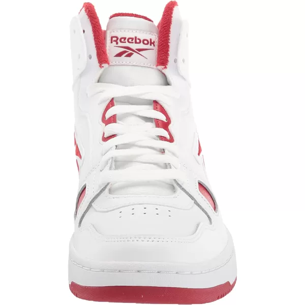 imageReebok Mens and Womens Resonator Mid Basketball Shoes in White and Flash Red