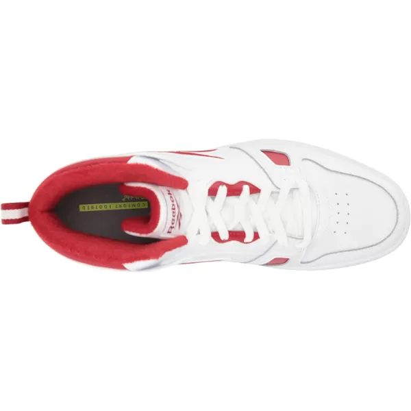 imageReebok Mens and Womens Resonator Mid Basketball Shoes in White and Flash Red