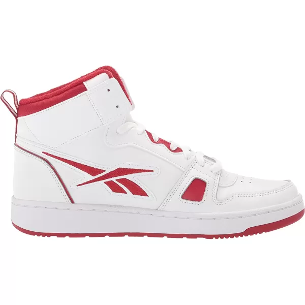 imageReebok Mens and Womens Resonator Mid Basketball Shoes in White and Flash Red