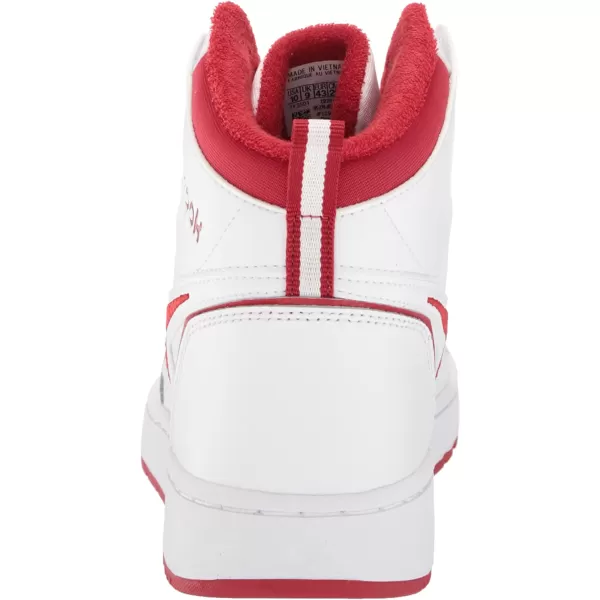 imageReebok Mens and Womens Resonator Mid Basketball Shoes in White and Flash Red