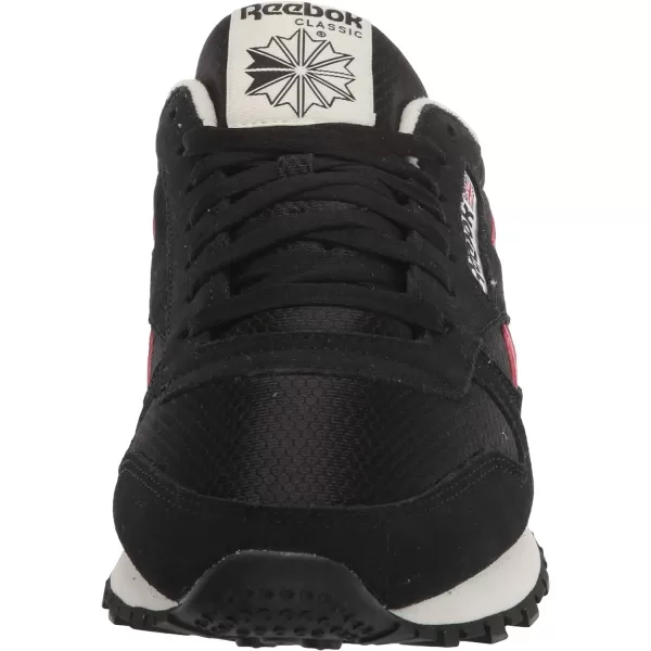imageReebok Unisex Classic Leather SneakerBlackChalkFlash Red