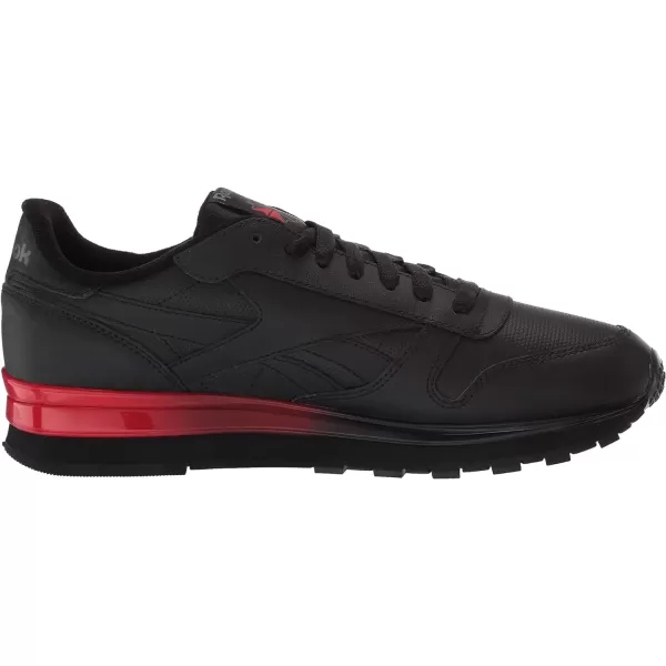 imageReebok Unisex Classic Leather SneakerBlackVector RedPure Grey