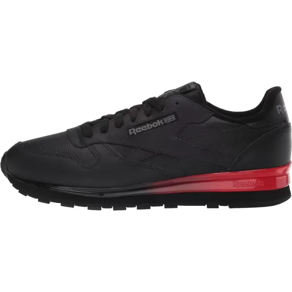 imageReebok Unisex Classic Leather SneakerBlackVector RedPure Grey