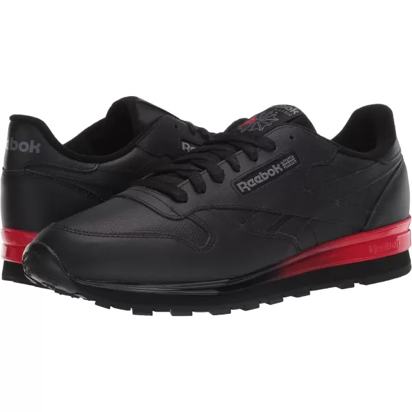 imageReebok Unisex Classic Leather SneakerBlackVector RedPure Grey