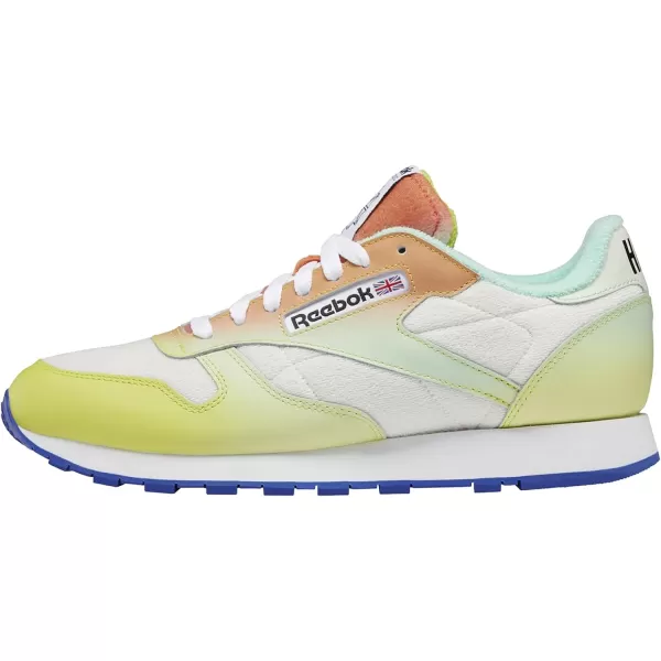 imageReebok Unisex Classic Leather SneakerChalkAcid YellowBright Cobalt