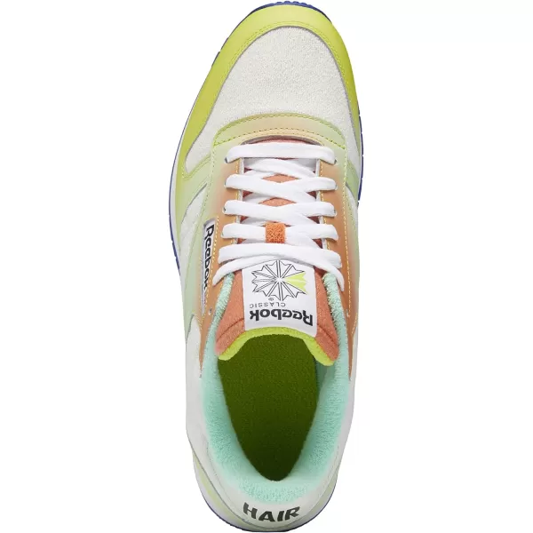 imageReebok Unisex Classic Leather SneakerChalkAcid YellowBright Cobalt