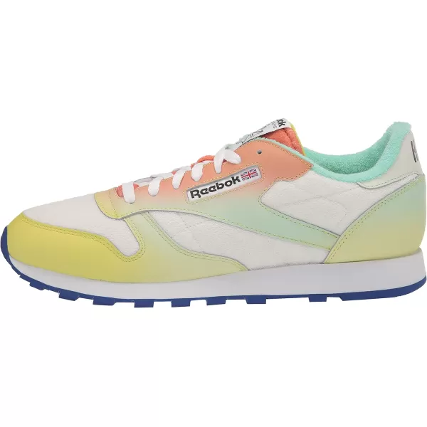 imageReebok Unisex Classic Leather SneakerChalkAcid YellowBright Cobalt