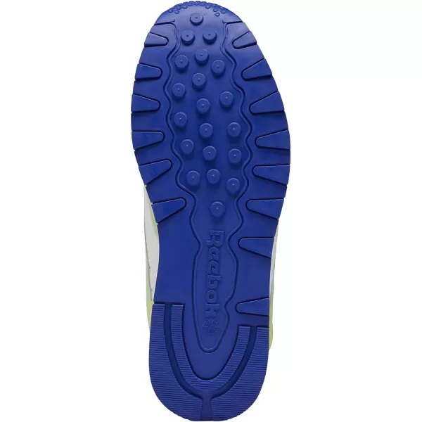 imageReebok Unisex Classic Leather SneakerChalkAcid YellowBright Cobalt