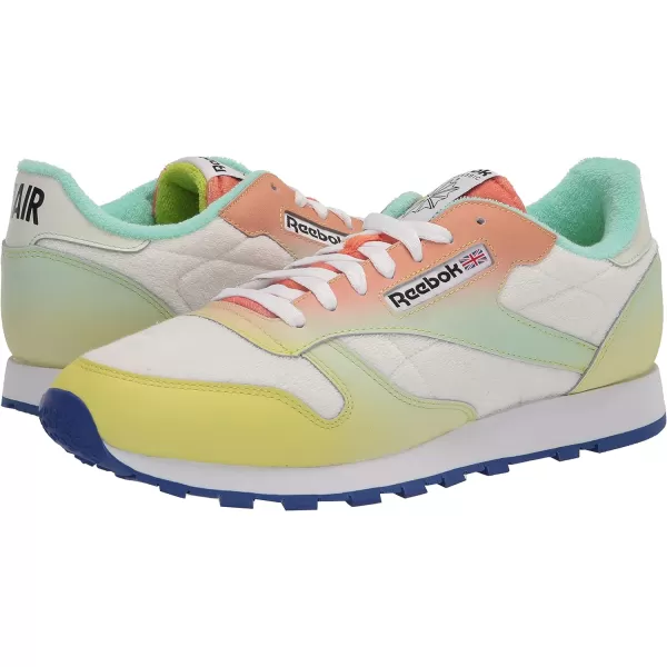 imageReebok Unisex Classic Leather SneakerChalkAcid YellowBright Cobalt