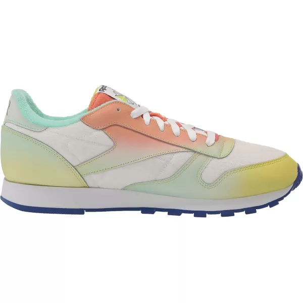 imageReebok Unisex Classic Leather SneakerChalkAcid YellowBright Cobalt