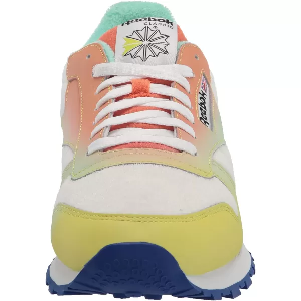 imageReebok Unisex Classic Leather SneakerChalkAcid YellowBright Cobalt