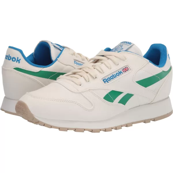 imageReebok Unisex Classic Leather SneakerChalkCourt GreenHorizon Blue