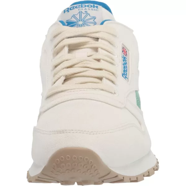 imageReebok Unisex Classic Leather SneakerChalkCourt GreenHorizon Blue