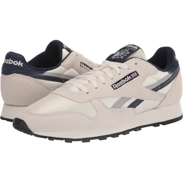 imageReebok Unisex Classic Leather SneakerChalkVector NavyBlack