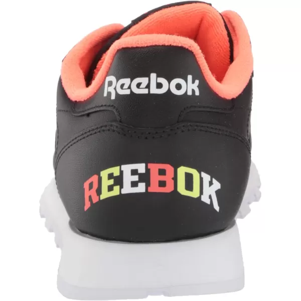 imageReebok Unisex Classic Leather SneakerCore BlackWhiteOrange Flare