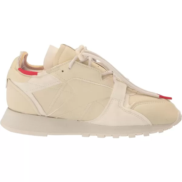 imageReebok Unisex Classic Leather SneakerVeganVintage ChalkVector RedBlack