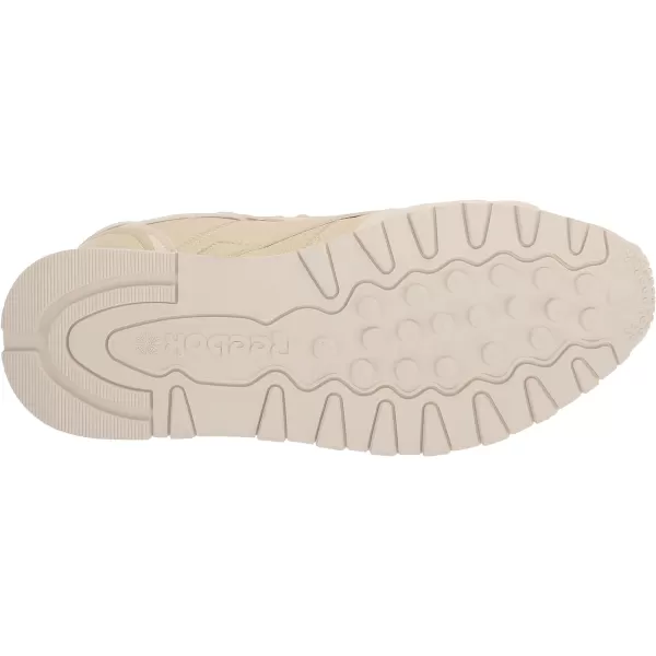 imageReebok Unisex Classic Leather SneakerVeganVintage ChalkVector RedBlack