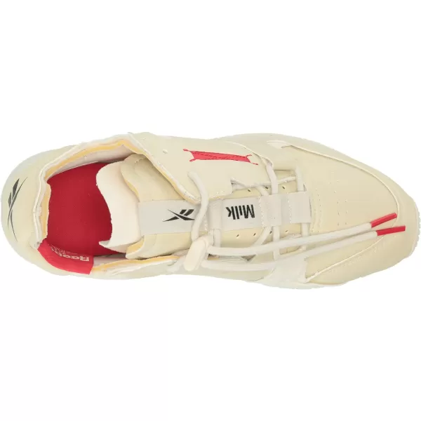 imageReebok Unisex Classic Leather SneakerVeganVintage ChalkVector RedBlack