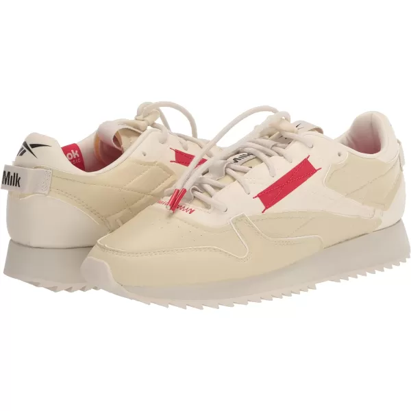 imageReebok Unisex Classic Leather SneakerVeganVintage ChalkWhiteBlack
