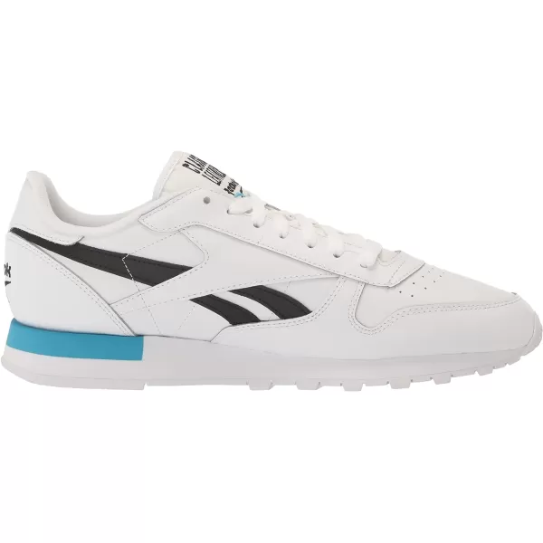 imageReebok Unisex Classic Leather SneakerWhiteBlackRadiant Aqua