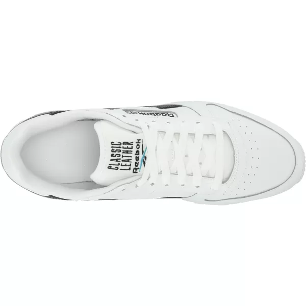imageReebok Unisex Classic Leather SneakerWhiteBlackRadiant Aqua