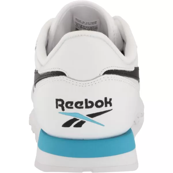 imageReebok Unisex Classic Leather SneakerWhiteBlackRadiant Aqua