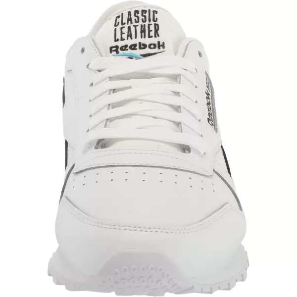 imageReebok Unisex Classic Leather SneakerWhiteBlackRadiant Aqua