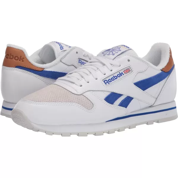 imageReebok Unisex Classic Leather SneakerWhiteCourt BlueMorning Fog